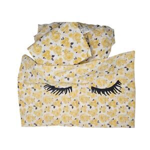 Pottery Barn Emily & Meritt Yellow Rose Floral Twin XL Sheer Set 100% Cotton